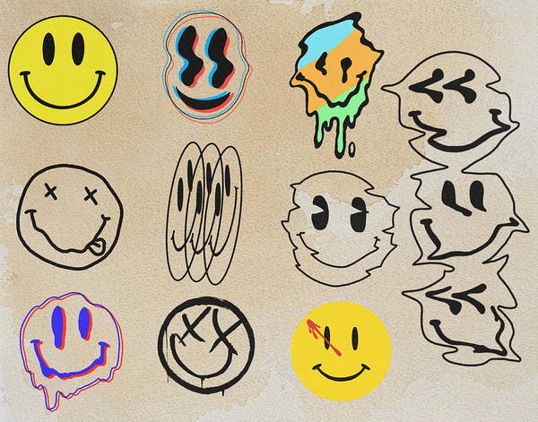 Smiley Face Flash Sheet - Art Print – Random Hero Tattoo